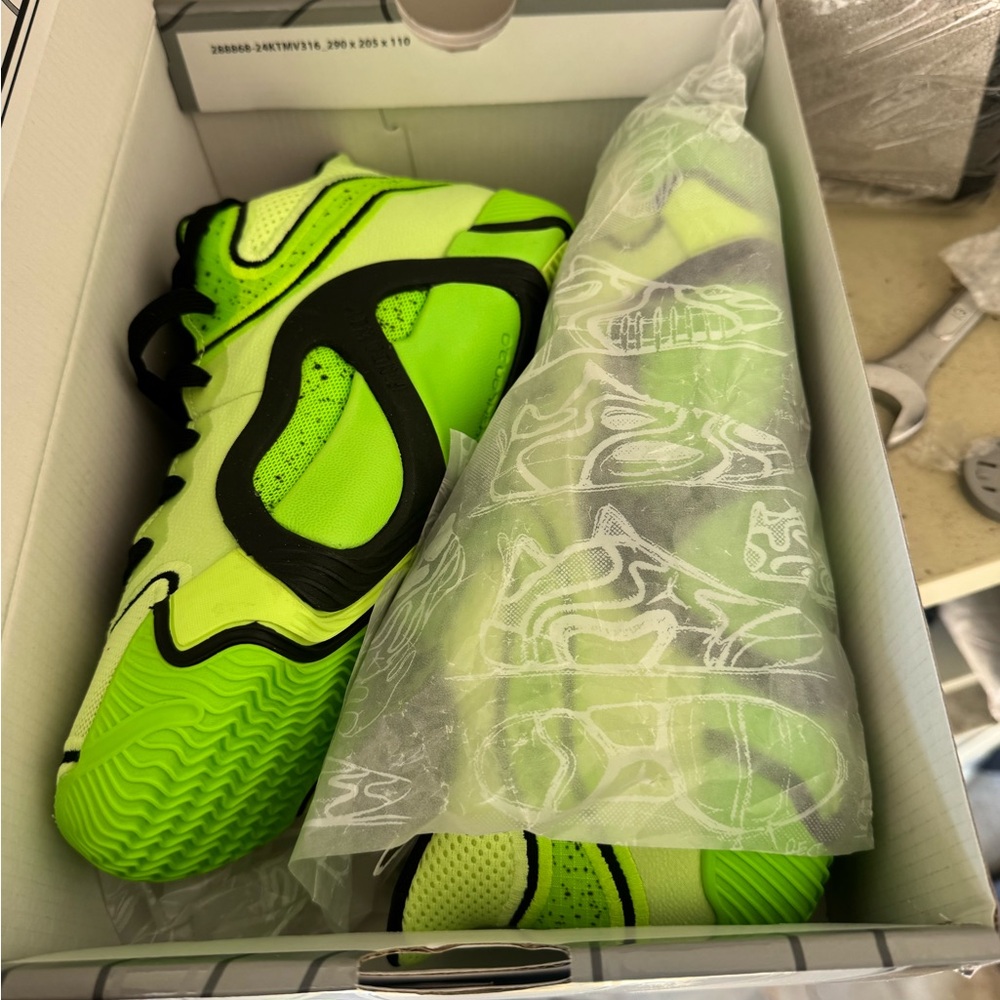 Vibrant Green and Black Sneakers